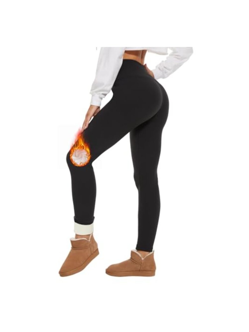 Fleece Lined Leggings Women Winter Thermal High Waisted Tummy Control Pants
